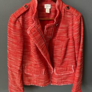 Chicos lady jacket size 1 (medium) Orange Spring Gorgeous!